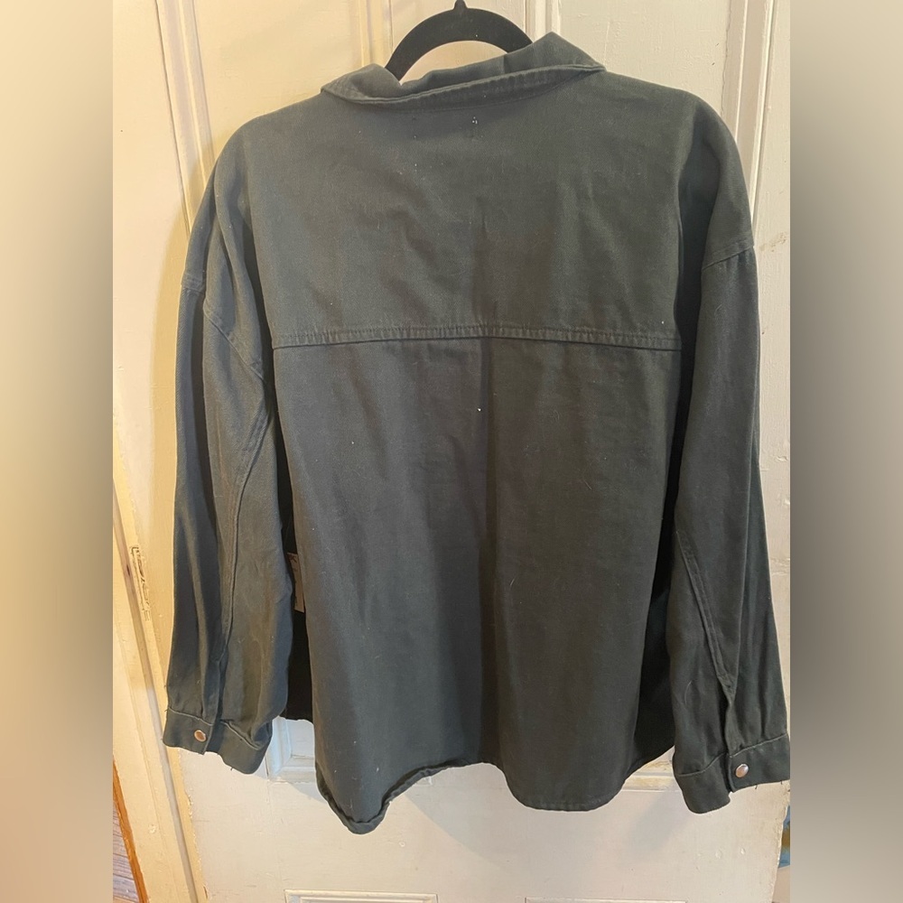 NWT If It Were Me Dark Green Denim Jacket | juniors size XL - Picture 3 of 3